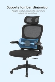 Cadeira de Escritório Premium com Ajuste Lombar e Apoio de Cabeça Ajustável - Conforto Ergonômico para Home Office - imagem 5