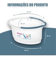 Kit Limpeza Profissional 14L com Balaio Transparente - Balde Oval Multiuso com Alça - imagem 4