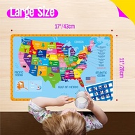 Pacote com 6 Jogos Americanos Educativos para Crianças - Alfabeto, Números, Mapas e Mais - imagem 4