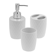 Conjunto 3 Peças para Banheiro Branco Wolff - Porta Sabonete, Algodão e Escova - imagem 1