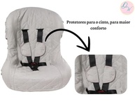 Capa Protetora 2 Peças Algodão para Cadeirinha de Bebê e Criança - Cinza Confortável - imagem 3