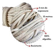 Corda para Secador de Roupas 100% Algodão 15m x 5mm - Trançada Resistente e Durável - imagem 3