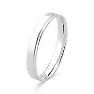 Aliança de Prata 925 Quadrada com Friso – Elegância Moderna - imagem 1