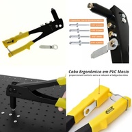 Alicate Rebitador Profissional Fertak: 4 Bicos e Chave para Rebites POP - imagem 5