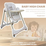 Cadeira de Alimentação Premium 2 em 1 com Regulagens Ajustáveis para Bebês (Branco) - imagem 3