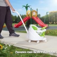 Cadeirão Alimentação 4 em 1 Multifuncional com Volante e Guia - Cadeira Booster que Vira Carrinho Infantil até 5 Anos - imagem 3
