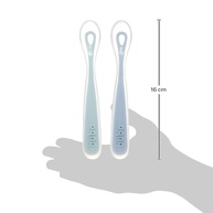 Kit 2 Colheres em Silicone Fase 1 Azul - Buba | Introdução Alimentar Segura e Confortável - imagem 3