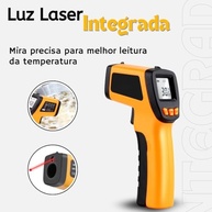 Termômetro Digital Infravermelho Culinário com Laser: Precisão de -50°C a 400°C para Alimentos - imagem 5