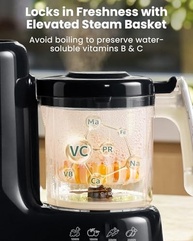 Grownsy Máquina de Alimentos para Bebês com Cesta a Vapor - Cozinha, Moa e Esteriliza em 1 Passo - imagem 4