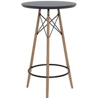 Mesa Alta Bistrô com Tampo de Vidro Temperado Redonda - Design Retrô Industrial para Varanda, Cozinha e Área Gourmet - imagem 4