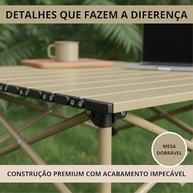 Mesa Dobrável de Camping em Alumínio – Leve, Resistente e Compacta com Bolsa | Ideal para Piqueniques, Praias e Trilhas (4 Pessoas) - imagem 4