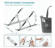 Suporte para Notebook de Alumínio Dobrável Premium com Ajuste Ergonômico em 6 Níveis | Compatível com Tablets e Notebooks até 17" + Estojo Incluso - imagem 3
