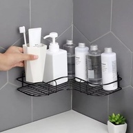 Kit 2 Prateleiras de Canto para Banheiro - Sem Furos, Alumínio Reforçado, Organizador para Shampoo e Sabonete - imagem 3