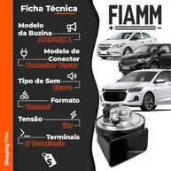 Buzina Automotiva Onix Prisma 2013-2023 AM80SX L Uscar Grave 12V Caracol 2 Terminais - imagem 4