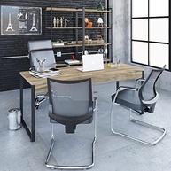 Mesa Diretor Kuadra 180x70cm - Design Industrial com Estrutura Preta e Tampo Amadeirado - imagem 5