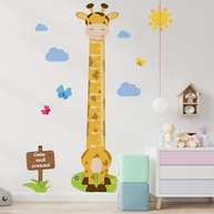 Adesivo de Parede Girafa Régua de Crescimento Infantil - 146cm Amarelo | Decore e Acompanhe o Crescimento com Estilo - imagem 3