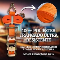 Kit 2x Cinta Catraca 1500kg: Amarração Segura para Cargas em Caminhão, Carreta e Moto - imagem 4