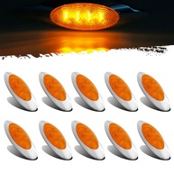 Kit 10 Luzes Marcadoras LED Âmbar Partsam 6-5/8" Cromadas - Segurança e Estilo para seu Caminhão - imagem 1