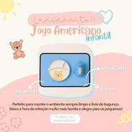 Jogo Americano Infantil Impermeável Azul Bebê 70x50cm - Proteção Divertida para Refeições - imagem 3