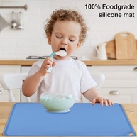 Tapete de Mesa de Silicone Azul - Jogo Americano Reutilizável com Borda Elevada para Bancada de Cozinha - imagem 3