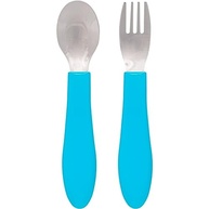 Kit Talheres Zoo Azul da Buba - Design Anatômico com Ponta em Aço Inoxidável - imagem 2