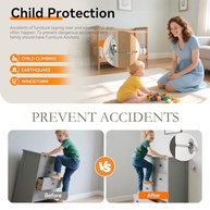 Pacote com 8 Âncoras Antipontas para Móveis - Segurança Infantil e Anti-Terremoto - imagem 3
