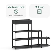Sapateira Organizadora 9 Andares Multiuso - Estante Vertical 62x21x94cm Preta - imagem 5