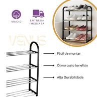 Sapateira Portátil 4 Andares - Organize Até 8 Pares com Estilo e Praticidade - imagem 4