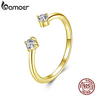 Anel Bamoer 925 com Moissanita Dourada – Elegância que Encanta - imagem 1