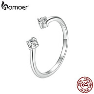 Anel Bamoer 925 com Moissanita – Elegância em Prata para Mulheres - imagem 1