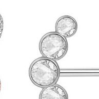 Anel de Mamilo Alisouy 14G: Elegância com Zircônia e Design Floral - imagem 1