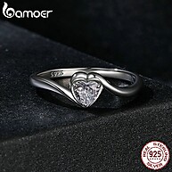 Anel de Prata 925 Coração Moissanita Bamoer - imagem 1