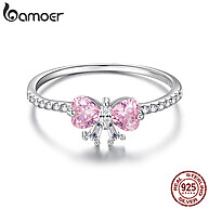 Anel Prata 925 Bamoer: Design Rosa e Elegância - imagem 1