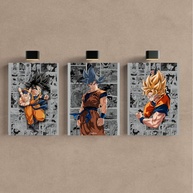 Kit 3 Quadros Decorativos Dragon Ball Goku Sayajin - Anime para Decoração Nostálgica - imagem 1