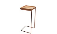 Mesa de Apoio Lateral para Sofá Anny com Base em Metal Cobre e Tampo em MDF Mel - imagem 2