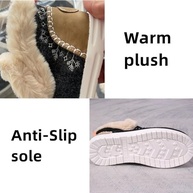 Women's Flat Fluffy Ankle Boots, Faux Fur Lining Anti-Slip Ankle Boots, Mini Boots Ankle, Fashion Casual Round Toe Plush Short Booties, Soft Plush Slip-On Sneakers for Cozy Feet. - imagem 5