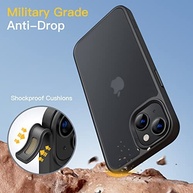 JETech Capa Fosca para iPhone 13 6.1" - Proteção Militar, Anti-Choque e Anti-Impressão Digital (Preto) - imagem 4