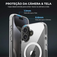 Capa MagSafe Transparente para iPhone 16: Slim, Anti-Amarelamento e Proteção de Câmera - imagem 4