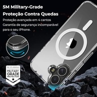 Capa MagSafe Transparente para iPhone 16: Slim, Anti-Amarelamento e Proteção de Câmera - imagem 3
