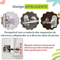 Trava para Maçaneta Anti-Abertura - Segurança Infantil e Pet | Instalação Fácil sem Perfuração - imagem 3