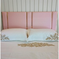 Cabeceira Estofada Antialérgica Adesiva Módulo Único Rosa para Cama Queen 1,60m - imagem 1