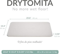 Tapete de Banheiro Drytomita com Terra Diatomácea - Absorção Rápida, Antiderrapante e Ecológico (Cinza Linho, 60x39 cm) - imagem 2