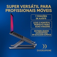 Suporte Ergonômico Ajustável para Notebook - Antiderrapante, Dobrável e Portátil (Preto) - imagem 5