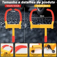 Trava de Roda Antifurto Universal Amarela e Vermelha - Segurança Reforçada para Carros, SUVs e Mais! - imagem 3
