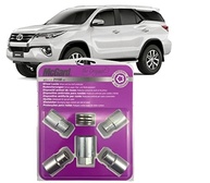 Trava Antifurto Porca de Roda Original Corolla, Hilux, SW4, Rav4, Yaris - Segurança Cromada M12x1.5MM (Kit 5 Peças) - imagem 2