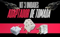 Kit 3 Adaptadores de Tomada 20A/10A Benjamin Bivolt - Compatível Padrão Antigo/Novo - imagem 4