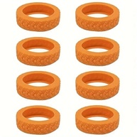 Proteção Universal para Rodas de Mala: 8 Capas de Silicone Antirruído e Absorção de Impacto (Laranja) - imagem 3