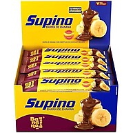 Banana Brasil Barra De Frutas Supino Original Banana Com Chocolate Ao Leite Com 20 Unidades De 24 G - imagem 1
