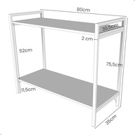 Balcão Aparador Moderno 80cm com Estrutura em Cobre e Tampo Off White Freijo - imagem 2