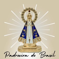 Miniatura Nossa Senhora Aparecida Painel Carro Dourado Branco com Strass Autocolante - imagem 5